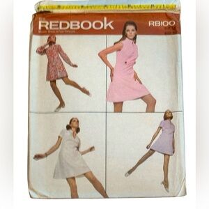 Redbook #RB100 Vintage Dress Pattern 4 Versions UNCUT SZ 12 B34